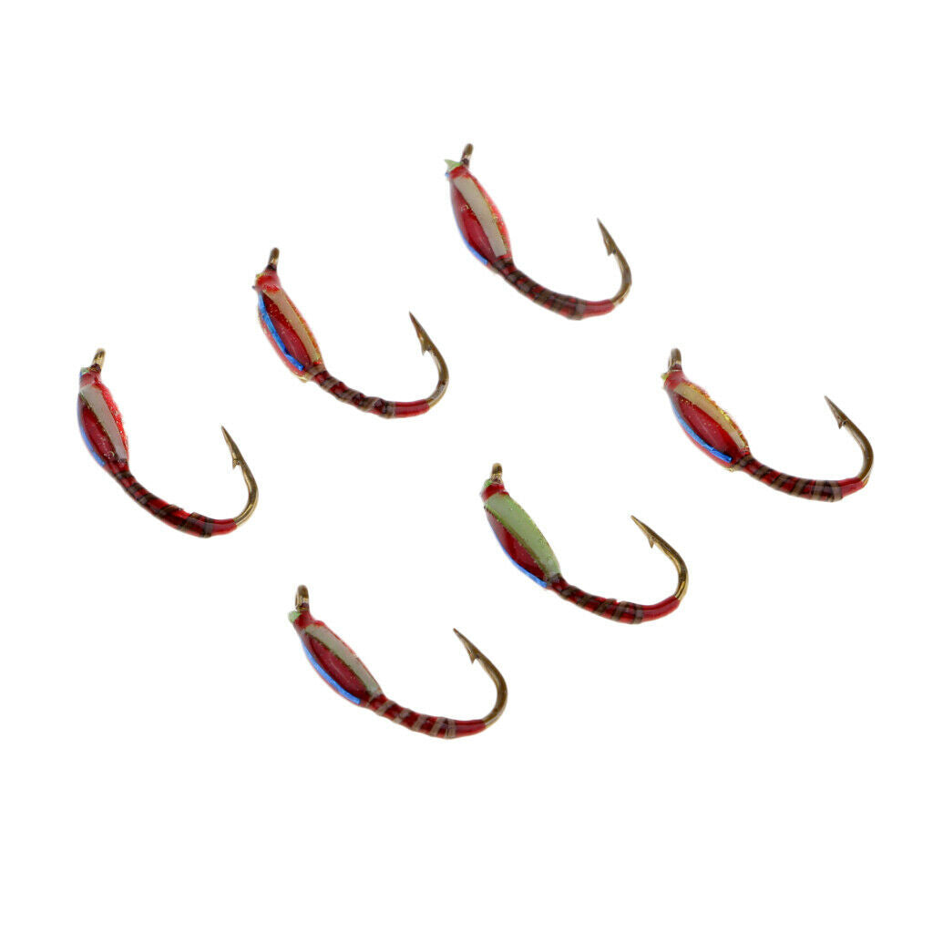 6pcs Nymphs Trout Fly Fishing Flies Dry Flies Fly Fishing Lures Baits