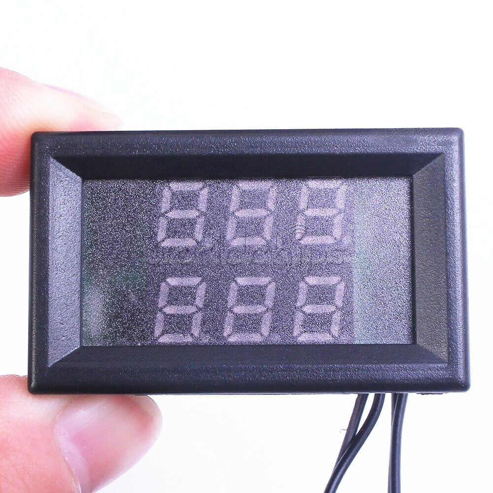 DC4-28V Thermometer Digital Temperature Sensor NTC Metal Probe Dual LED Display
