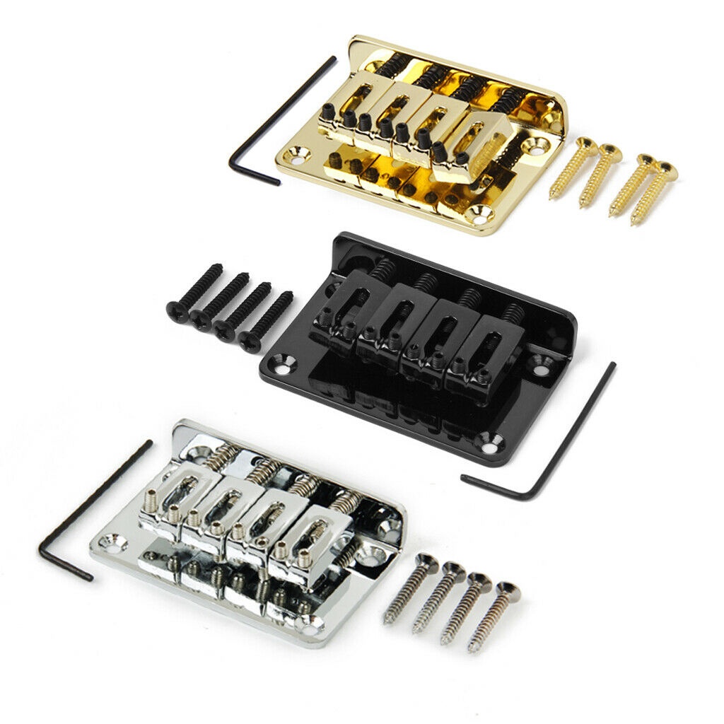1 Set Zinc Alloy 4 String Bass Bridge with Wrench Screws for Guitar Bass