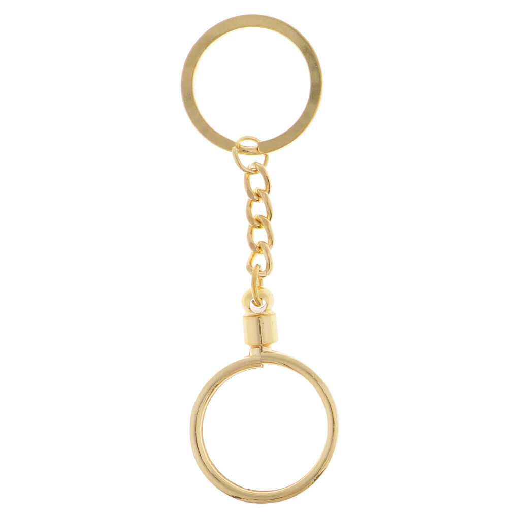27mm Coin Holder Keychain Round Golden Plastic