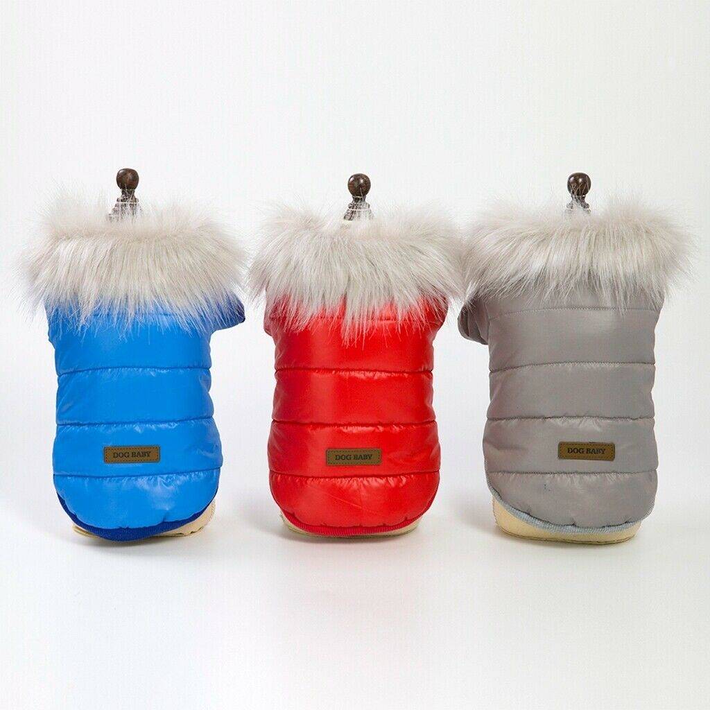 Dog Winter Warm Jacket Dog Cold Weather Coat Dog Warm Jackets Gray M