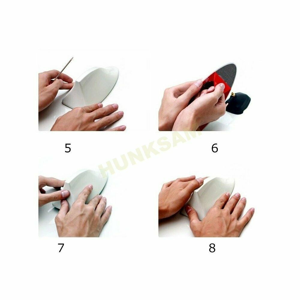 Shark Fin ABS Easy Install Antenna Aerial FM/AM Radio Signal Cars Red Universal