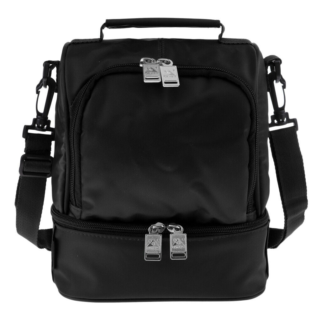 Dual Compartment Insulated Camping Cooler Bag Travel BBQ Picnic Tote Black