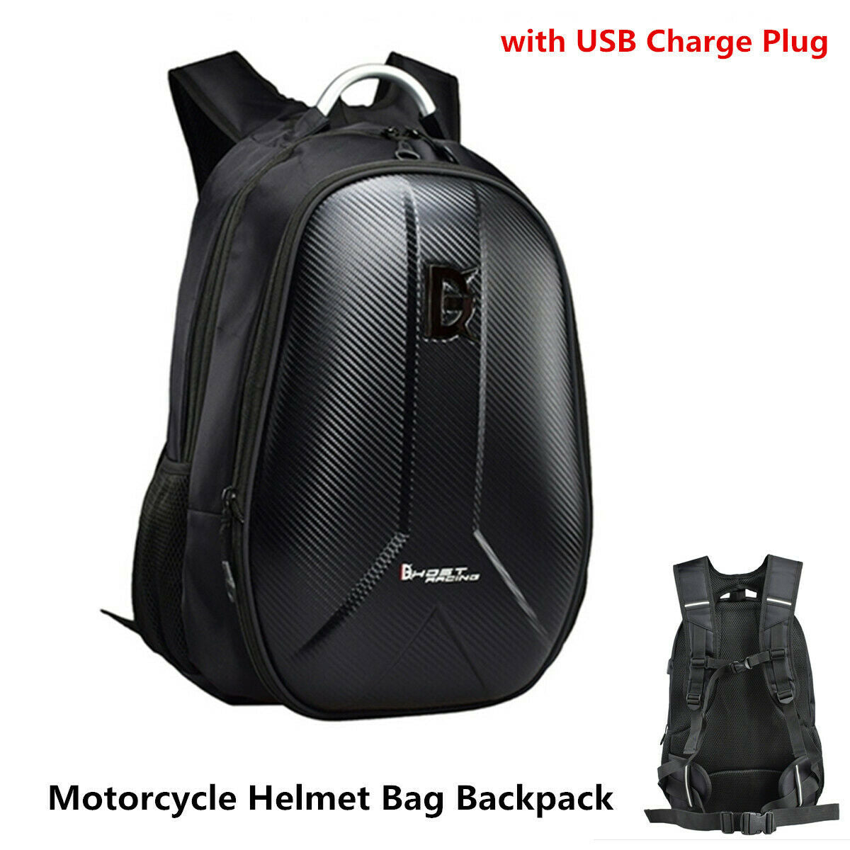 Motorcycle Backpack Tank Bag Carbon Fiber Color Motorbike Helmet Bag Luggage Bag