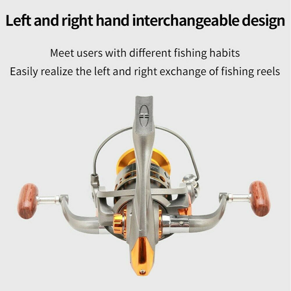 Gray Full Metal Wire Cup Fishing Reel Spinning Wheel Fishing Gear DC7000