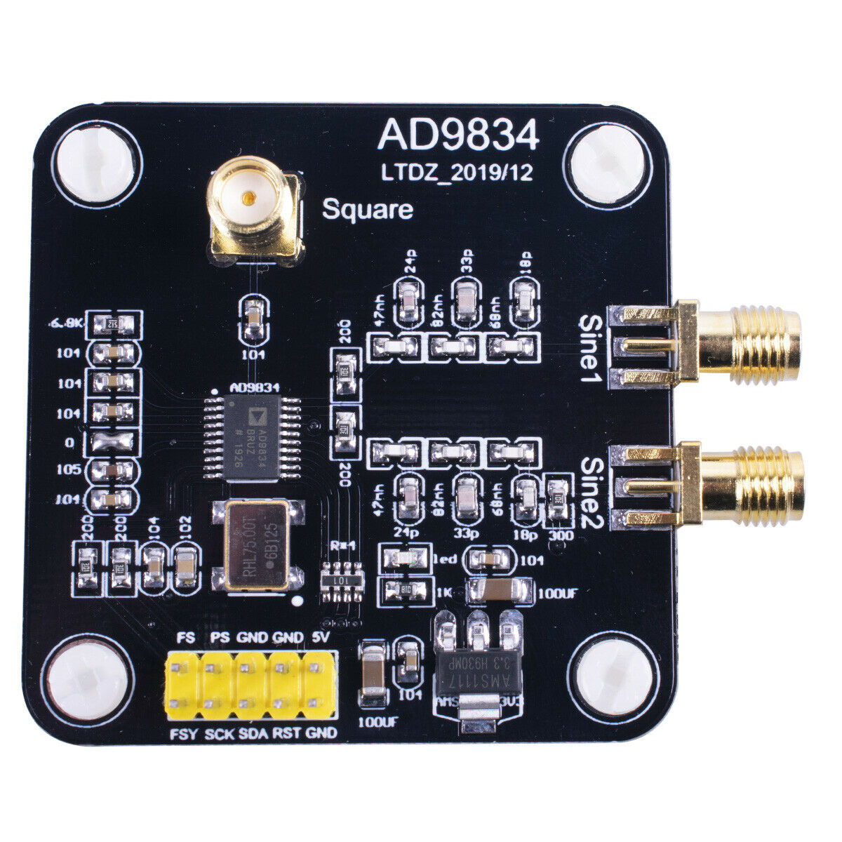 Dds Signal Generator Module Ad9834 Sine Wave Triangle Wave Square Wave Signal So