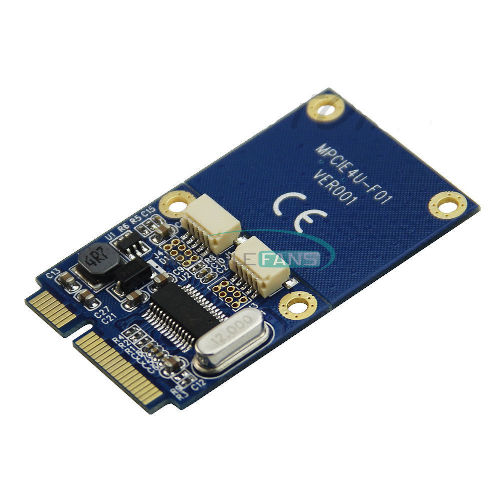 Mini PCIe PCI-E to USB Adapter mPCIe to 5 Pin Dual USB2.0 2 Ports Converter Card