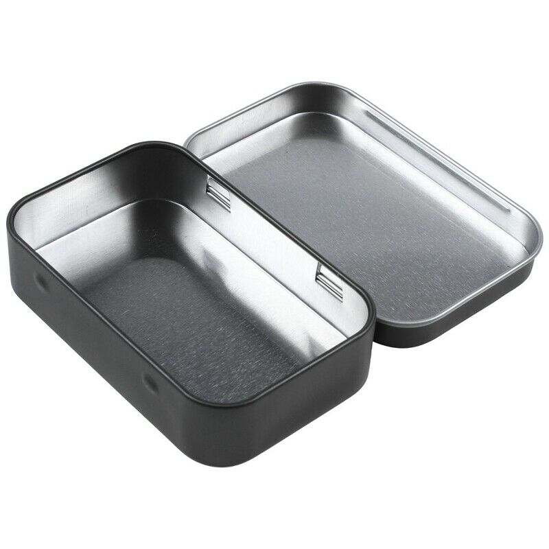 95x60x21mm Black Tin Box Black Metal Box With Matte Candy Box Small Box Q2M5