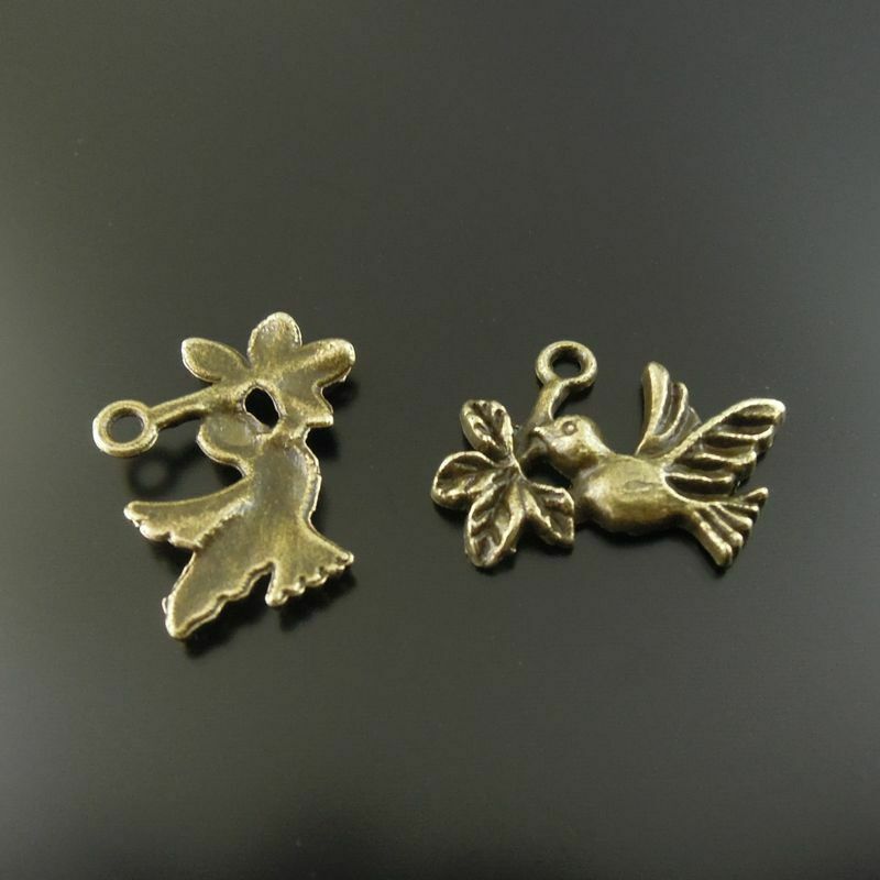 20 pcs Antiqued Bronze Color Bird Charm Alloy Pendant Jewelry Findings 20x13mm