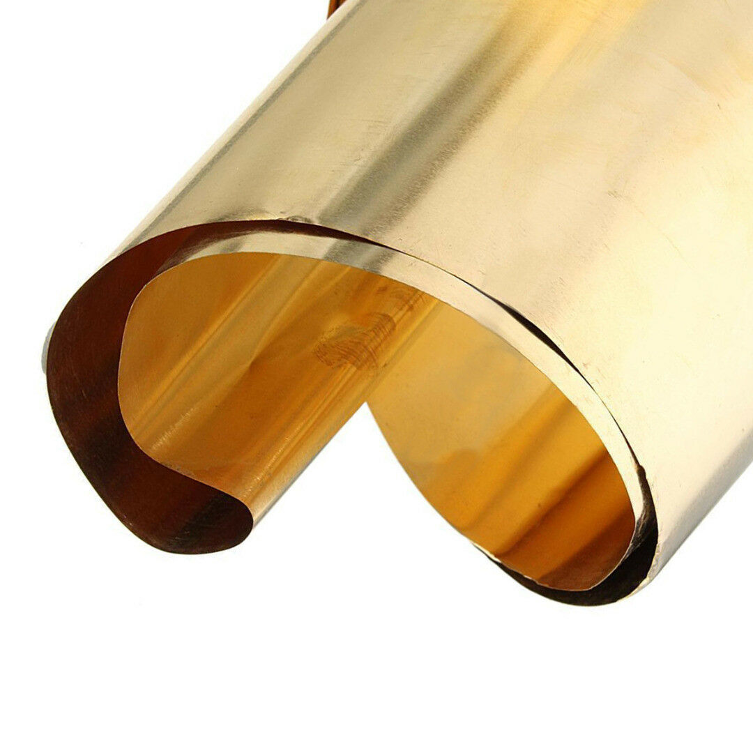 Brass Metal Thin Sheet Belt Roll Foil 0.1 x 200 x 1000mm Handicraft Metalworking