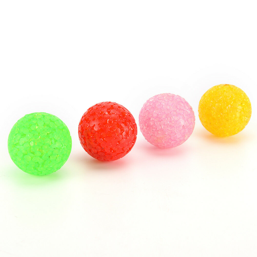 pet dog cat play transparent particles non-toxic rubber ball with bell Xma.l8