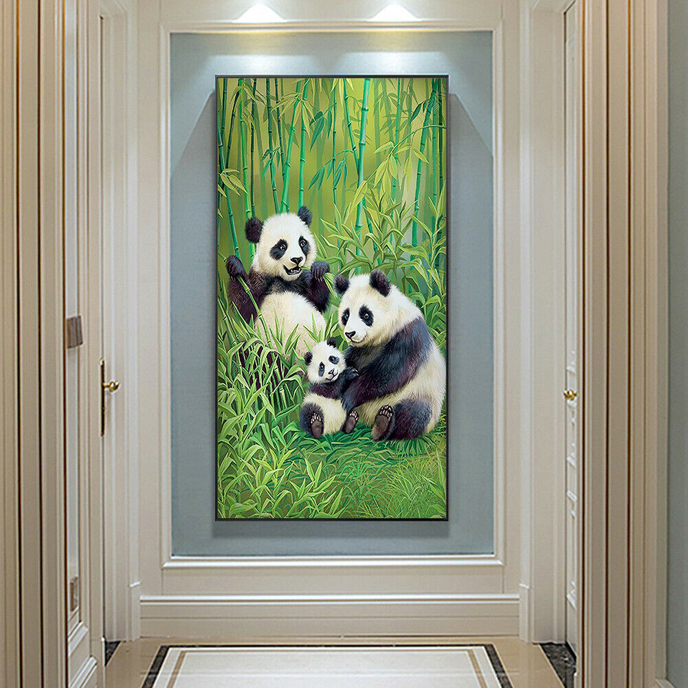 Cute Panda 5D DIY Full Round Drill Diamond Painting Mosaic Decor Beadwork  @