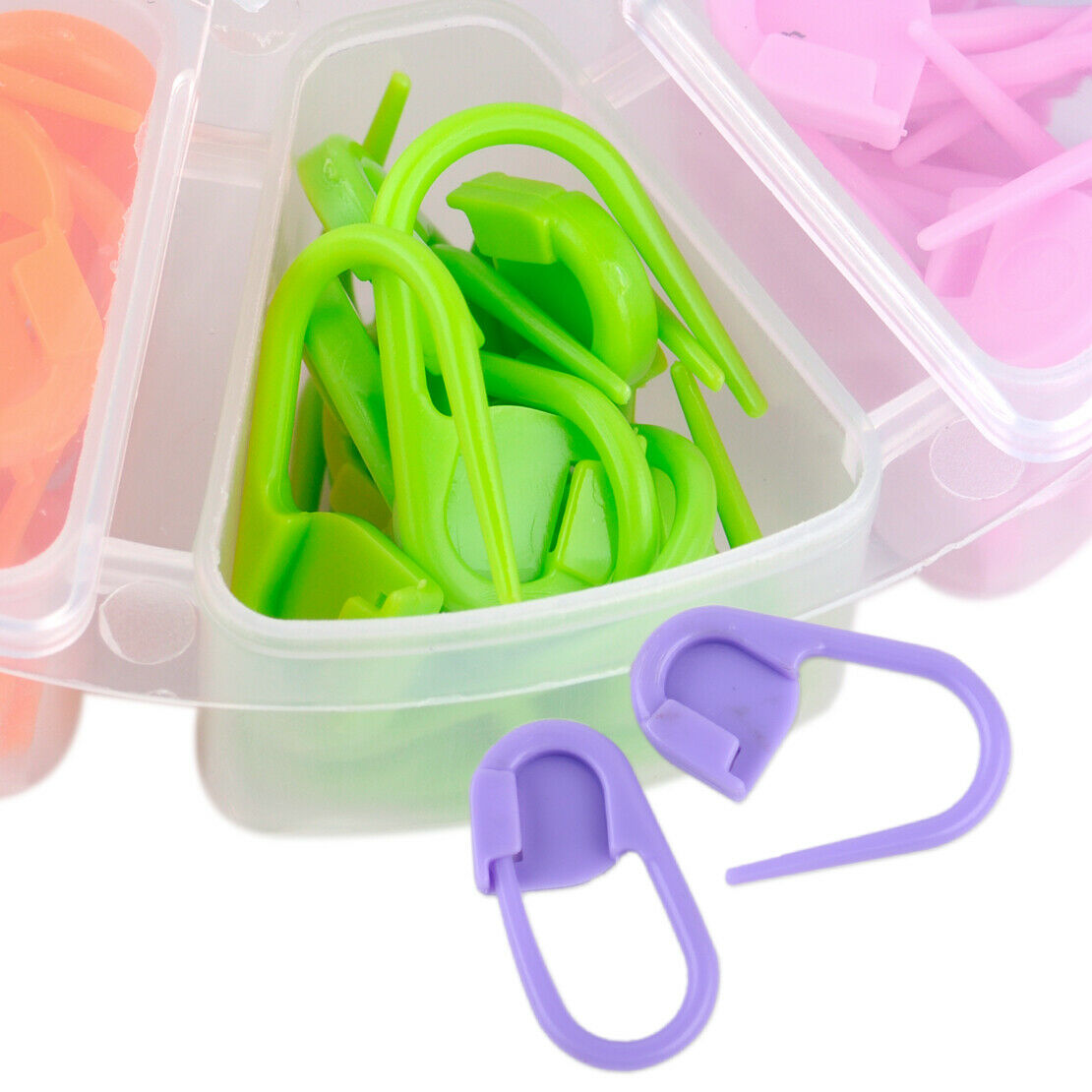 104pcs Stitch Markers Knitting Crochet Locking Needle Clip Holder with Case An