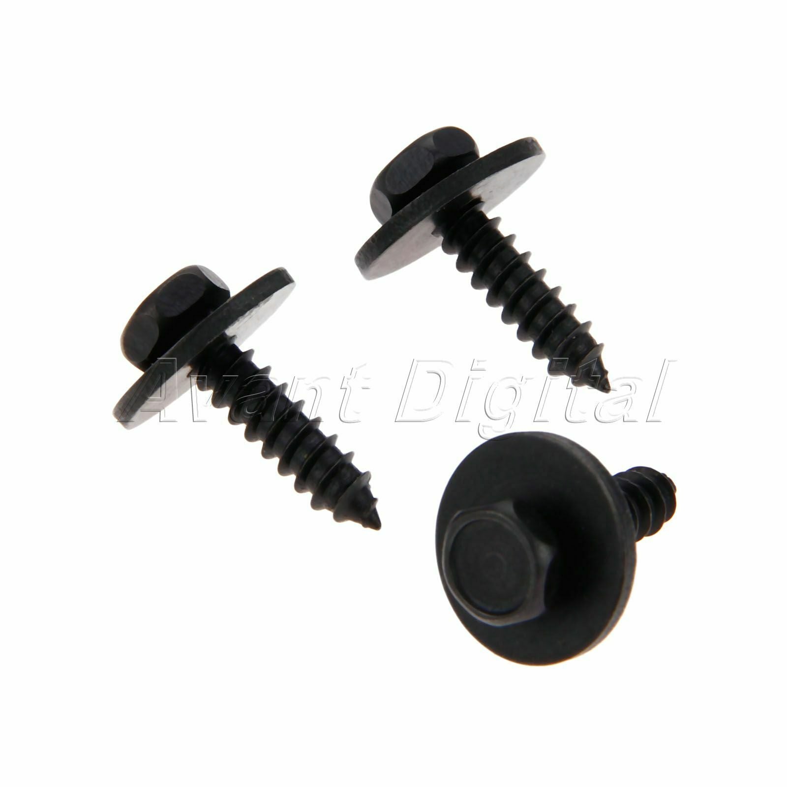 20 x New Black Universal Car Auto Self-Tapping Screws Hex Washer Head 4.8x19mm