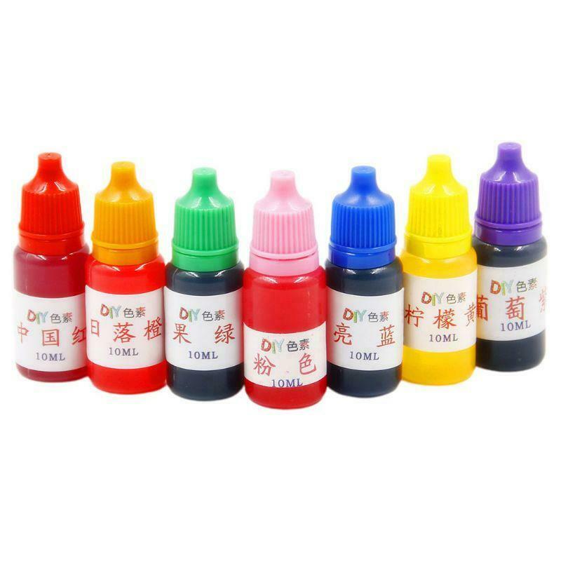 7 Pcs/set 10ml Dyeing Pigment Slime Crystal Mud Colorant Epoxy Crystal DIY