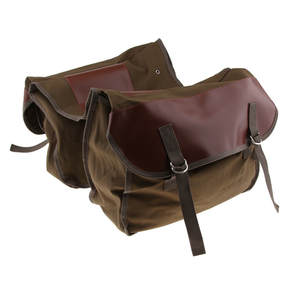 Stretched Saddlebags Rear Rack Travel Pannier Tool Pack for Rock Biker Brown