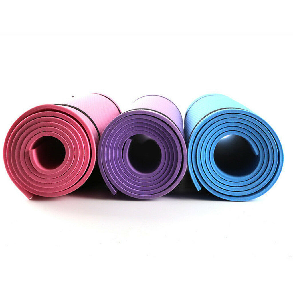 2x Thick Pilates Yoga Mat Non Slip Exercise Mats for All Ages Kid Men Women
