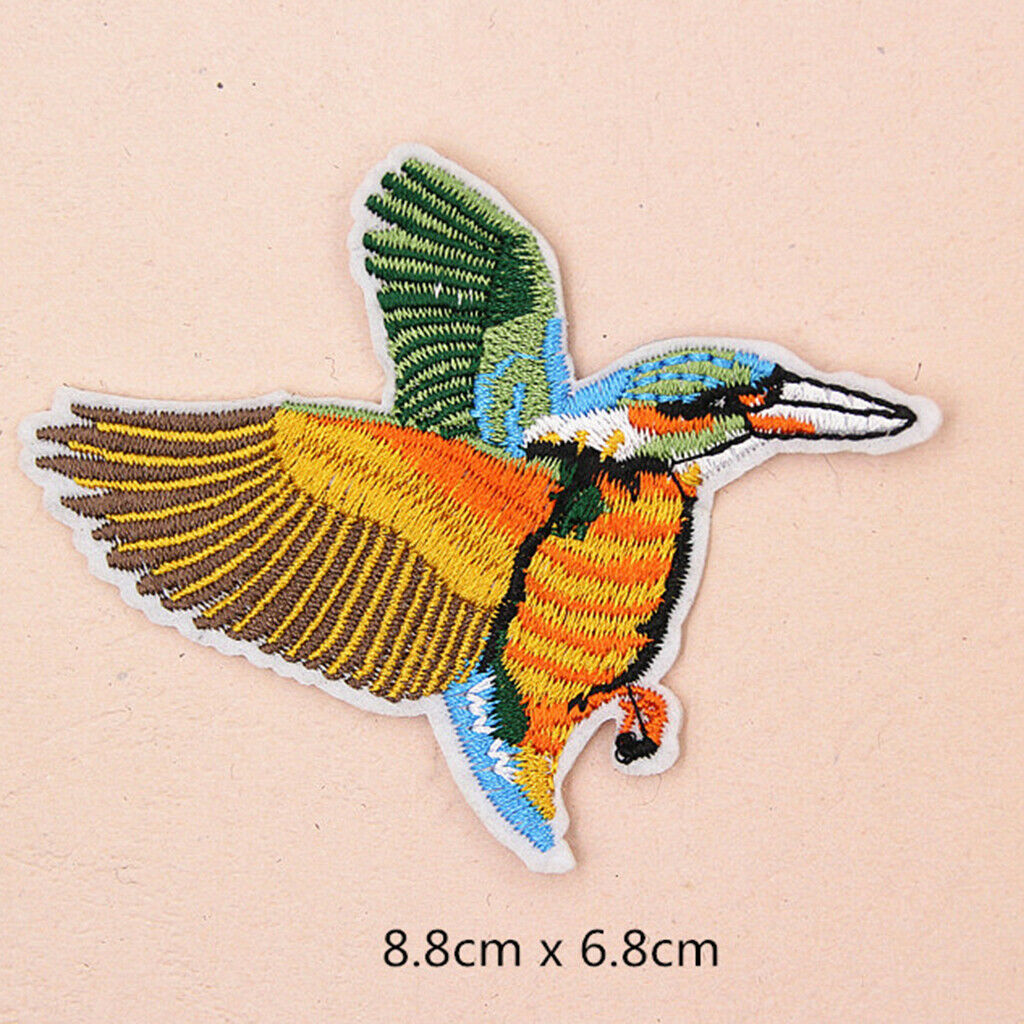 8pcs Mixed Patches Birds for Clothing Iron On Embroidered Applique DIY Decor