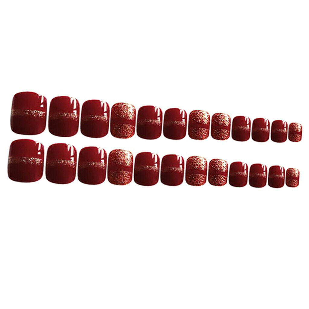 Lot 24 Natural Beauty Artificial Nails Art Tips Sets Full Cover Nails for Daily