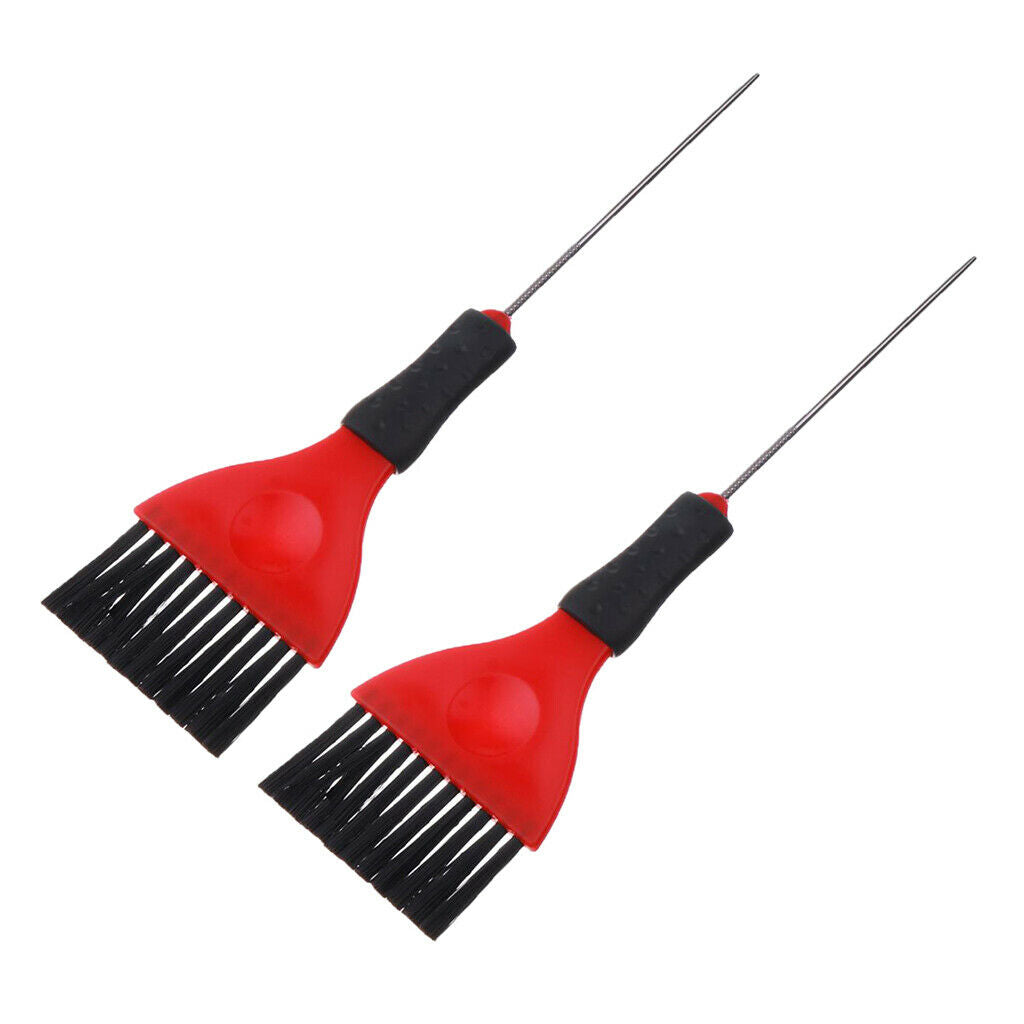 2Pcs Salon Barber Hair Coloring Dye Tinting Application Needle Tint Brush