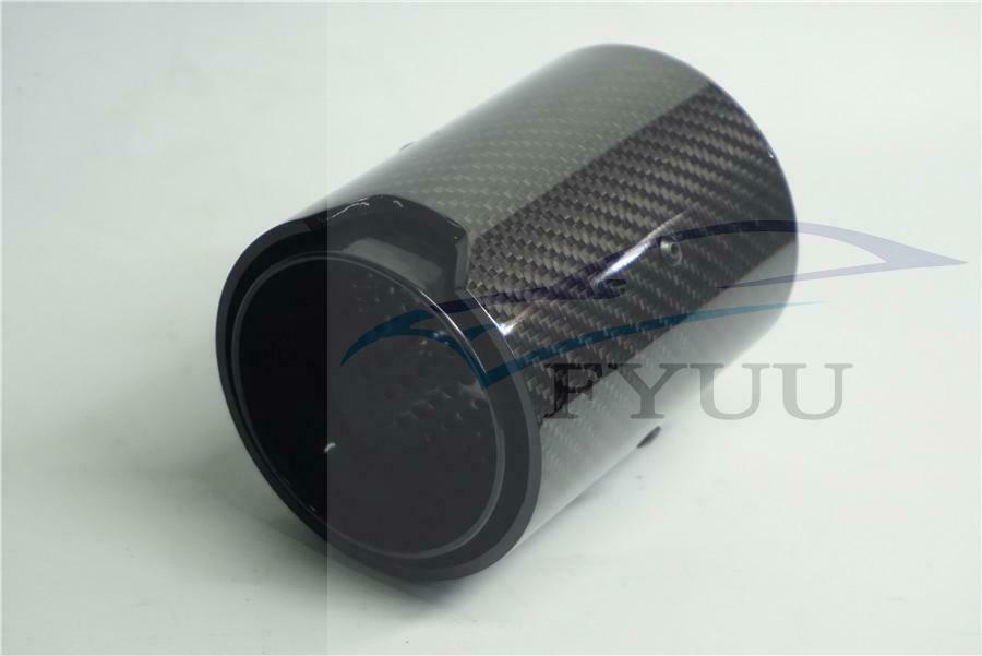 70mm（2.7inch） Grilled Style Real Carbon Fiber Glossy Exhaust tip exhaust pipe
