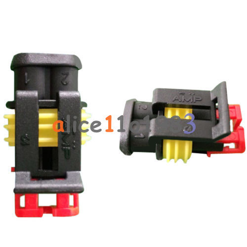 1 Set Waterproof 2 Pin Way Sealed Electrical Wire HID Connector Plug For Car