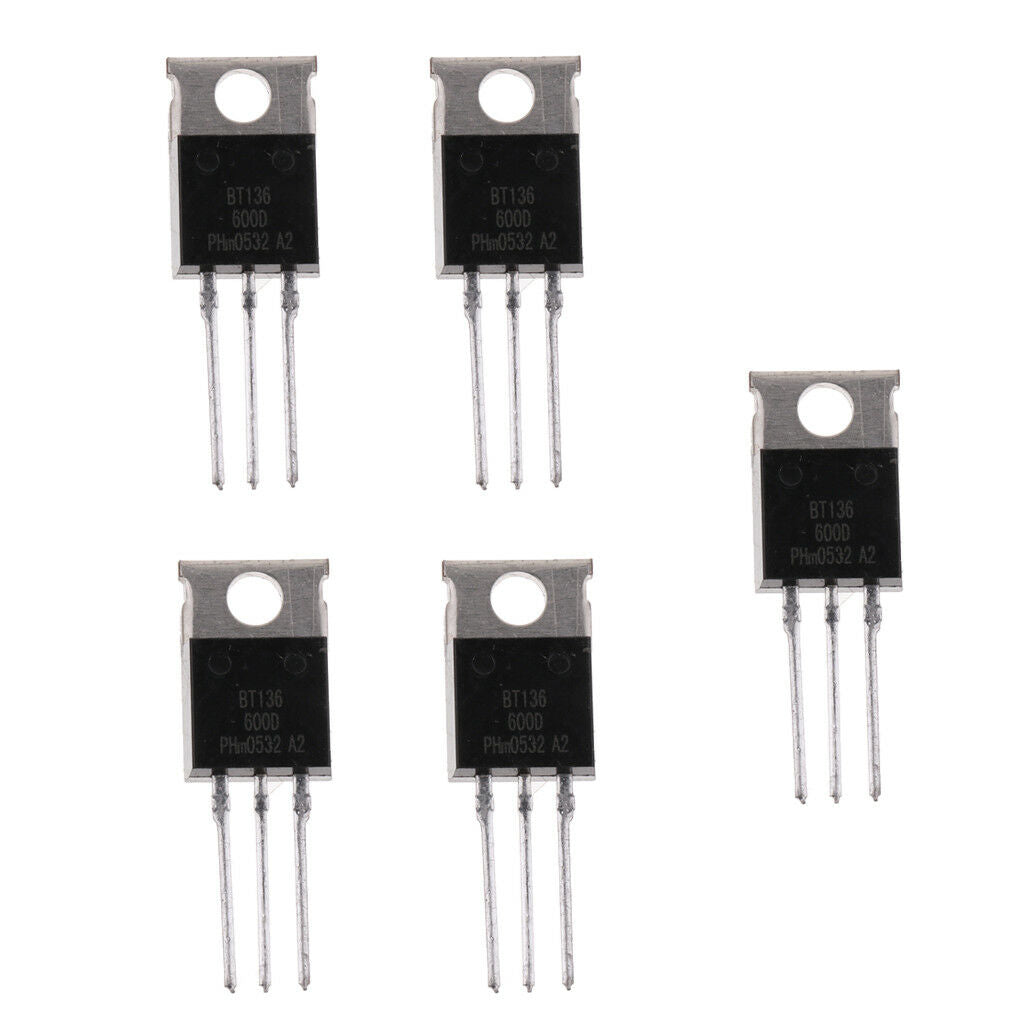 5x BT136-600 600V 4Amp High Switching Speed Silicon Transistor