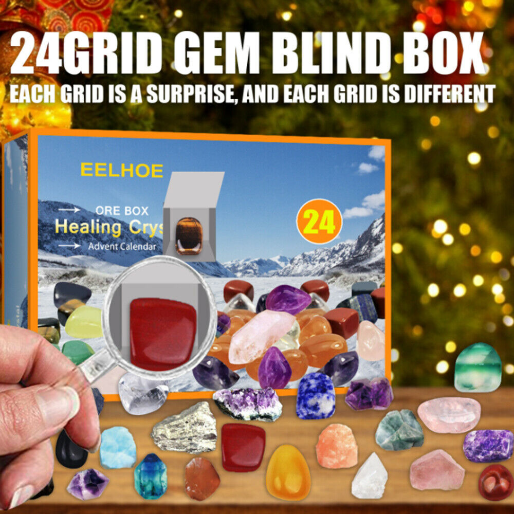 24 Grid Mineral Gift Box Toys Christmas Advent Calendar Mineral Gift Box