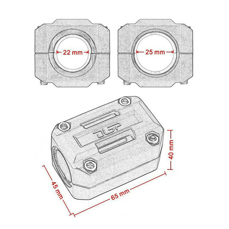 2PCS Motorcycle Bike 22/25/28mm Handlebar Bumper Clamps Protector Nylon Plastic
