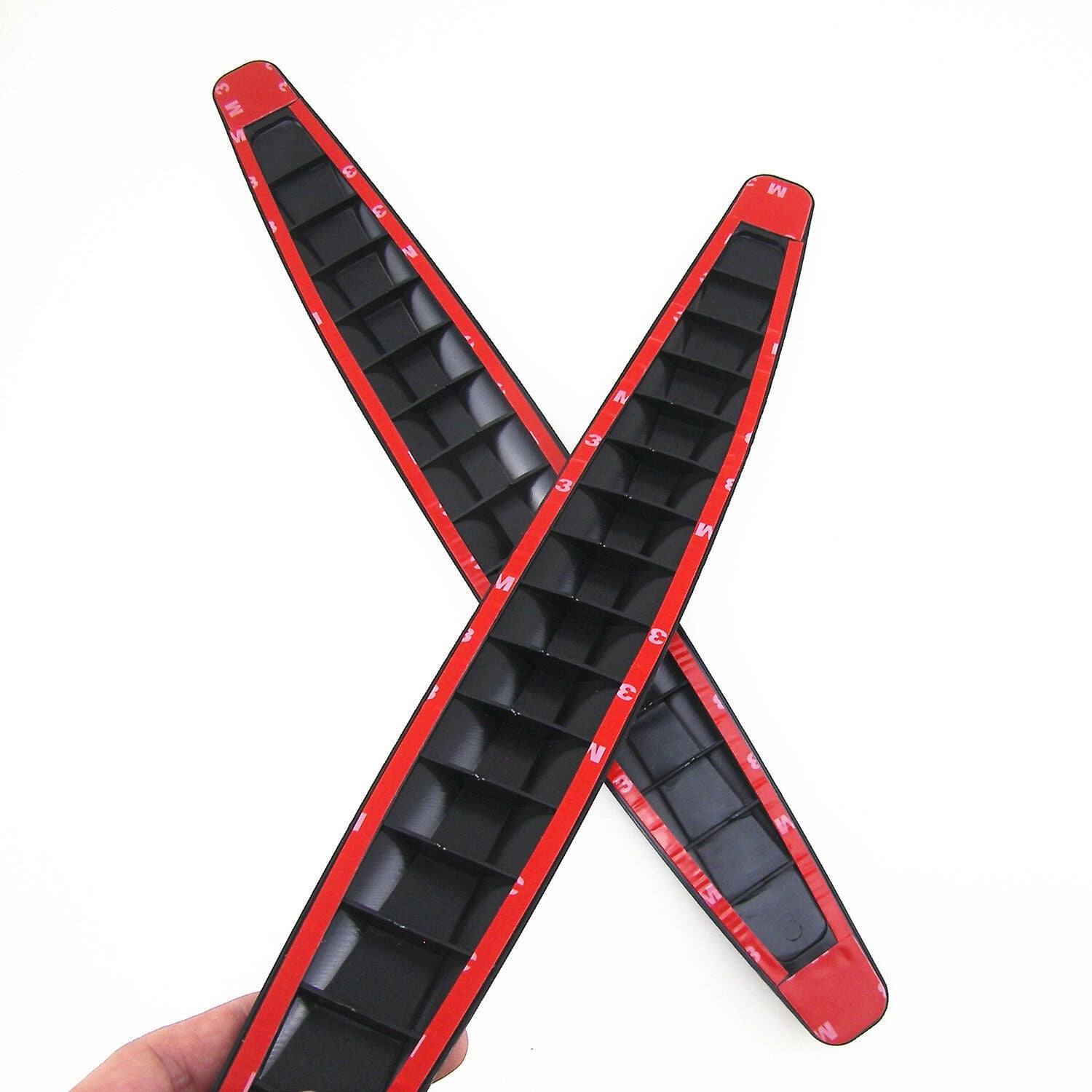 2x Car SUV Bumper Edge Lip Anti-rub Protector Carbon Fiber Texture Rubber Strips