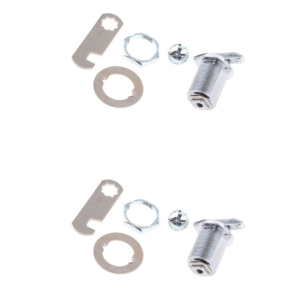 2X 25mm Keyless Turn Cam Small Lock & Accessories for Cabinet Drawer Mailbox