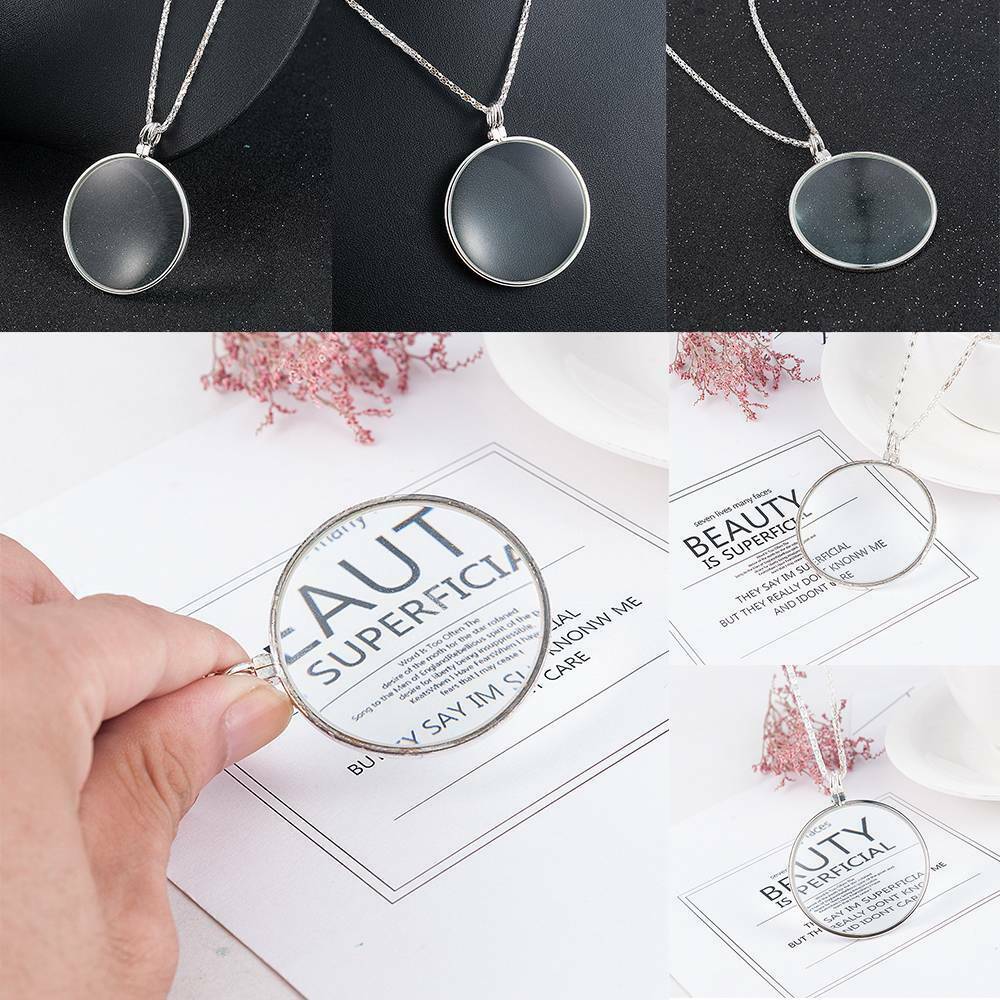 Necklace Magnifier Hanging Loupe 5X Utility Monocle Len Magnifying Glass Pendant