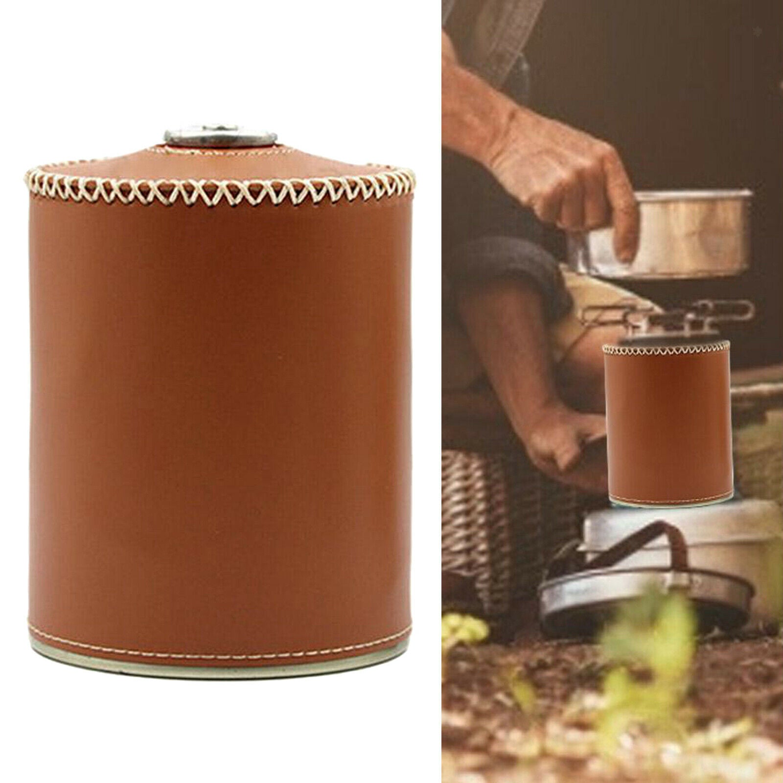Gas Tank Protective Case Fuel Cylinder Storage Bag Cover Brown 10.4x12.3cm