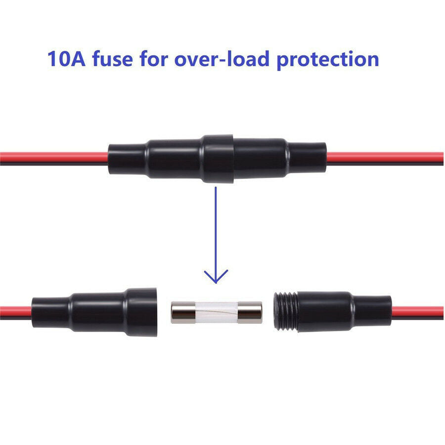 Waterproof Car Motorcycle Dual USB Port Charger Power Outlet Socket 4.8A Red LED