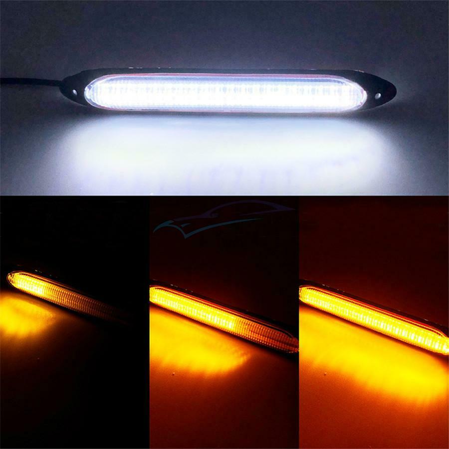 Universal Car LED Daytime Running Lights Sequential Flow Turn Signal Waterproof