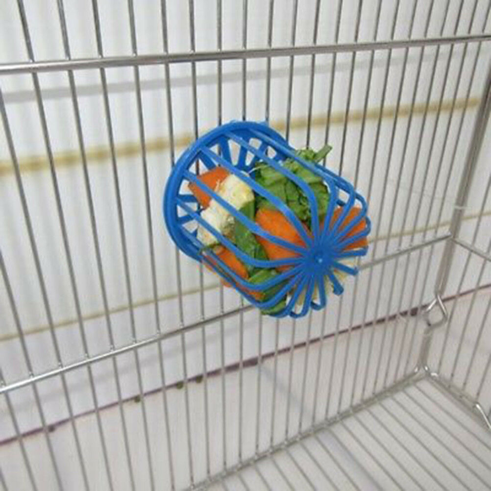 2x Bird Parrot Feeder Cage Fruit Vegetable HolderCage Hanging Basket Conta.l8