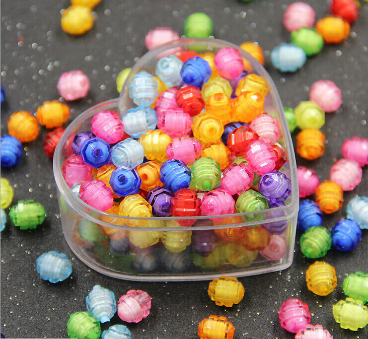 100pc Mixed Colors spiral Acrylic Beads 12*8mm Craft/Kids Embellish Jewelry Mak