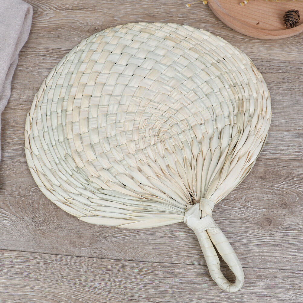 Decorative Hand Fan Straw Hand-woven Wedding Souvenir Handheld Bamboo Dance BDA