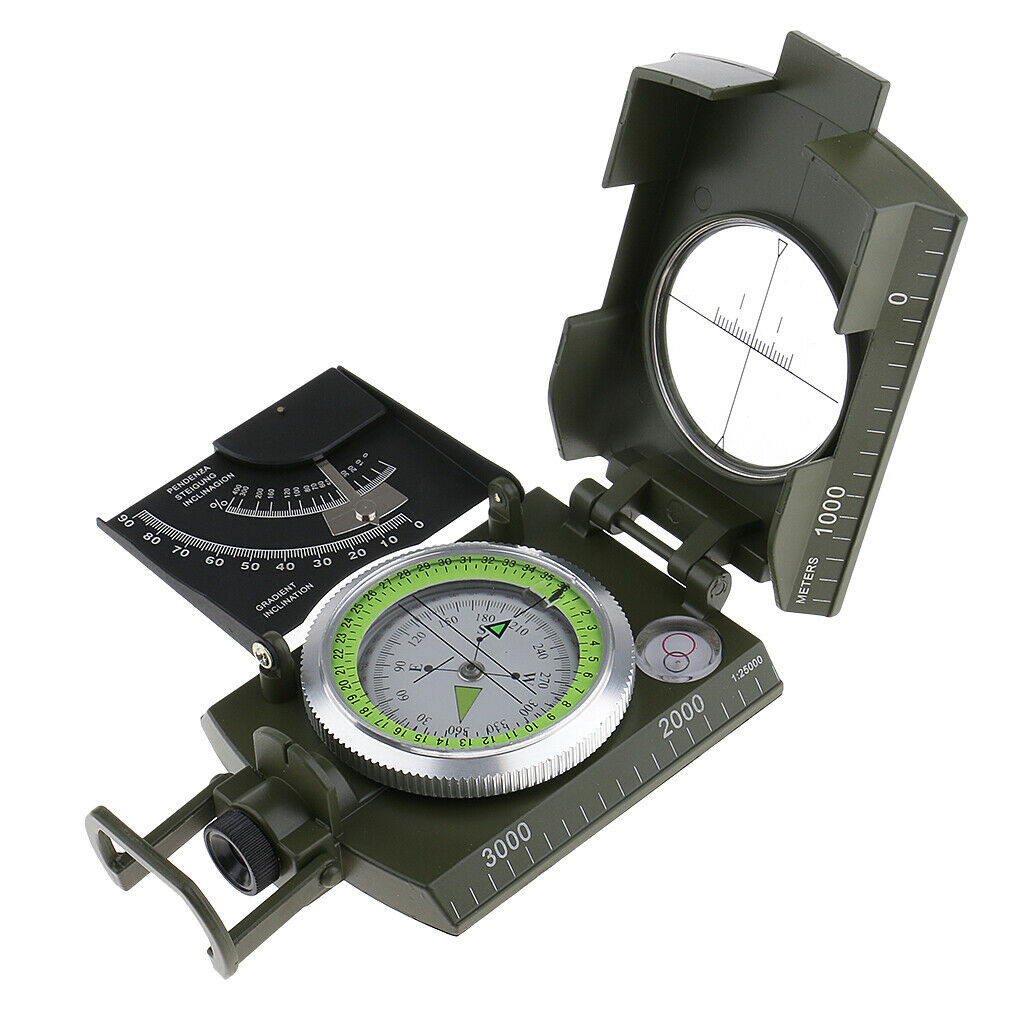 Pocket   Army Geology Sighting Compass Inclinometer Hiking Satellite