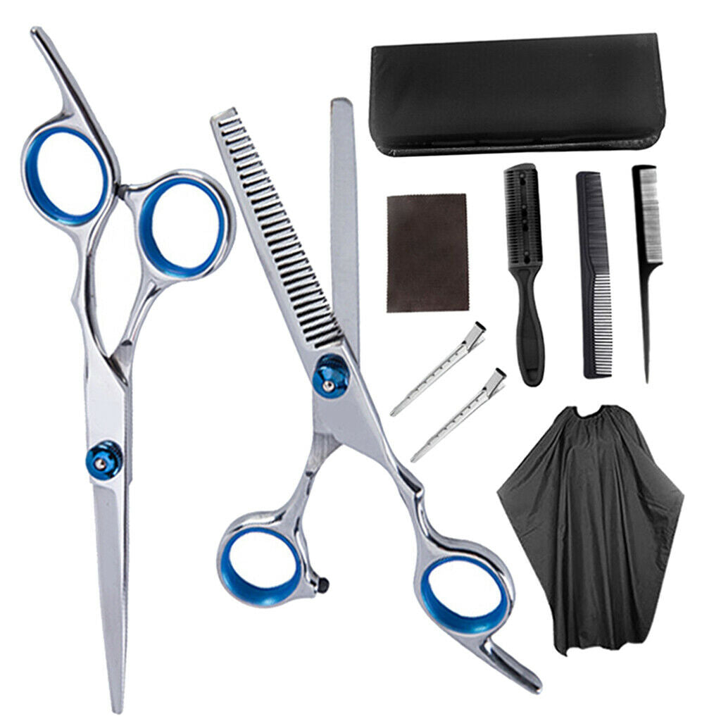 10 Pieces 6 '' Stainless Steel Hairdressing Scissors Thinning Scissors with Hair