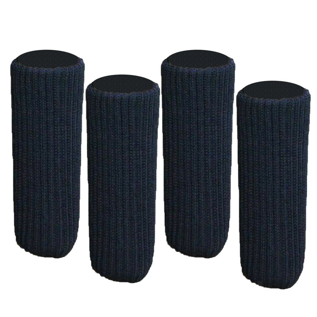 4Pcs for Dia Furniture Sliders Knitted Chair Leg Socks Pads Set Black