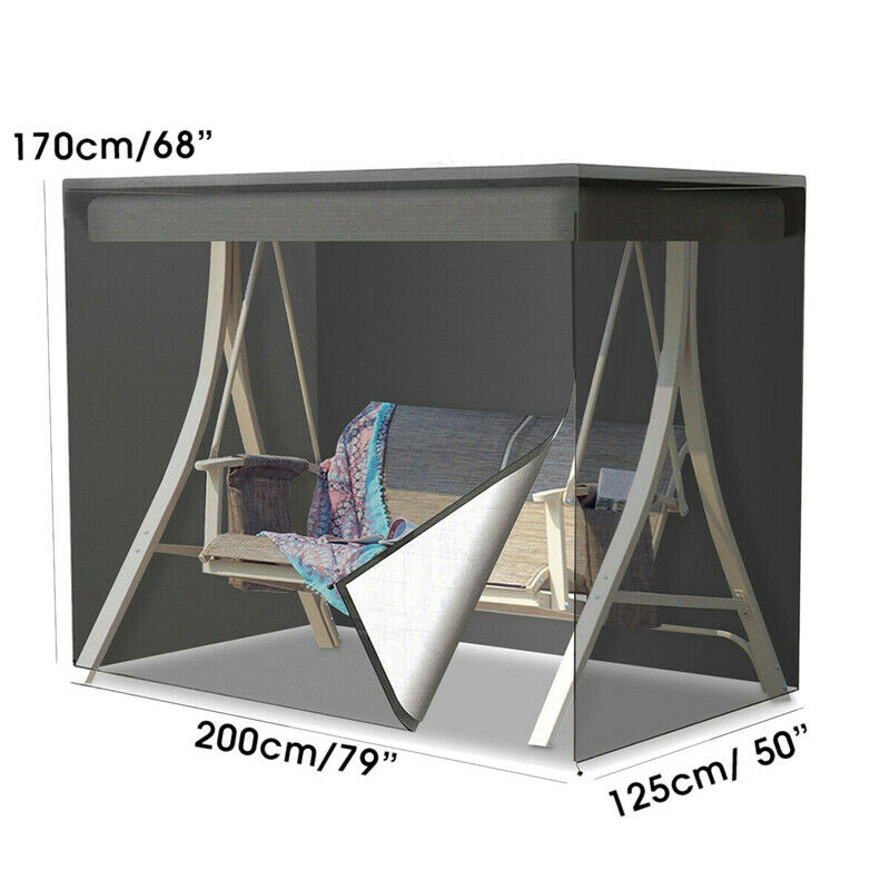 3 Seater 210D Swing Hammock Cover Zip Garden Patio Furniture Protect Waterproof