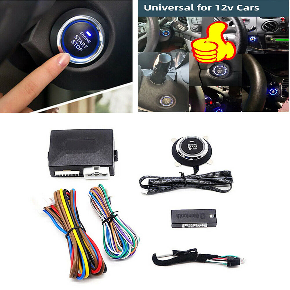 12V Car One-Key Engine Start Stop Button Bluetooth Remote Control Smart System