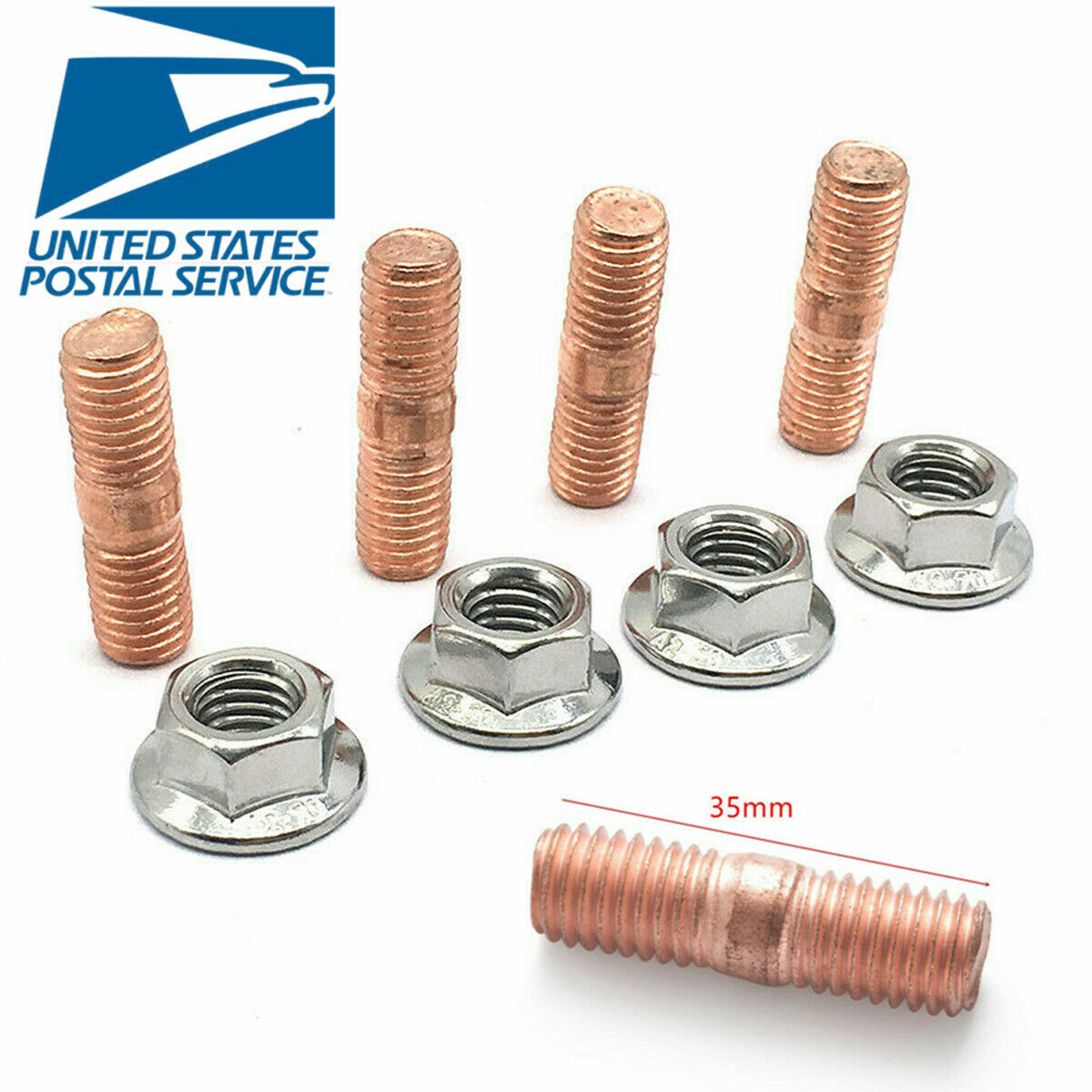 Alloy Steel Turbo Stud Kit 4 Studs +4 Nuts      M10x1.50mm For T3 T4 T5 T6 Turbo