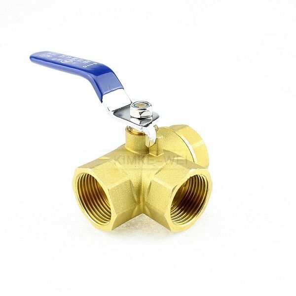 1" Brass 3 Way Ball Valve Full L-Port FemaleThread for Water, Oil, Gas New