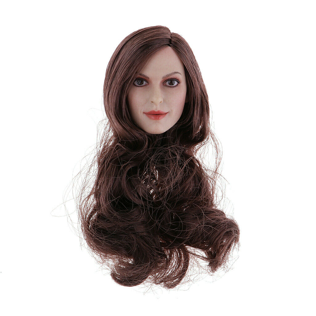 1/6 Scale Female Head Sculpture with Hair for 12'' Phicen Kumik Figures A
