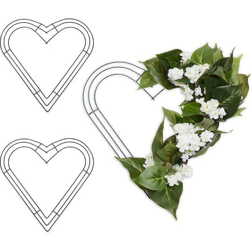 Metal Flower Wreath Iron Ring Handmade Heart Shape Garland Dreamcatcher Hoop
