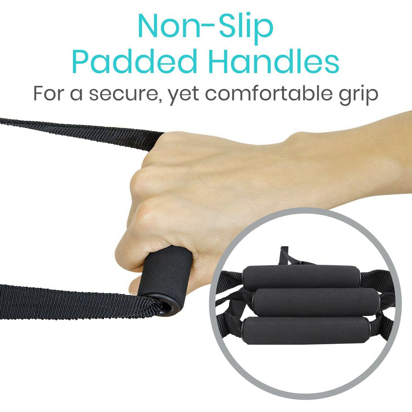 With Handle Strap Black Bed Ladder Pull Up Assist Device Padded Hand Grip