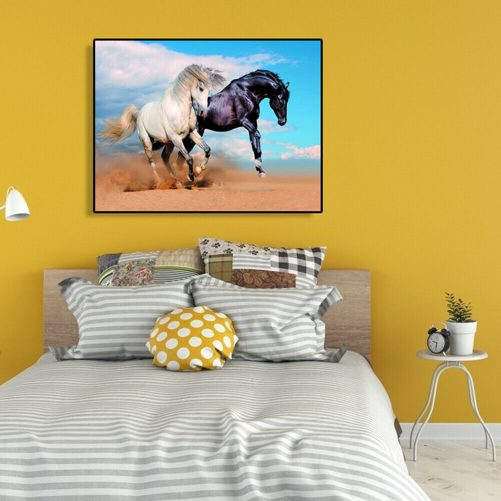 Painting By Numbers Kit DIY Fine Horse Hand Painted Canvas Oil Art Picture @