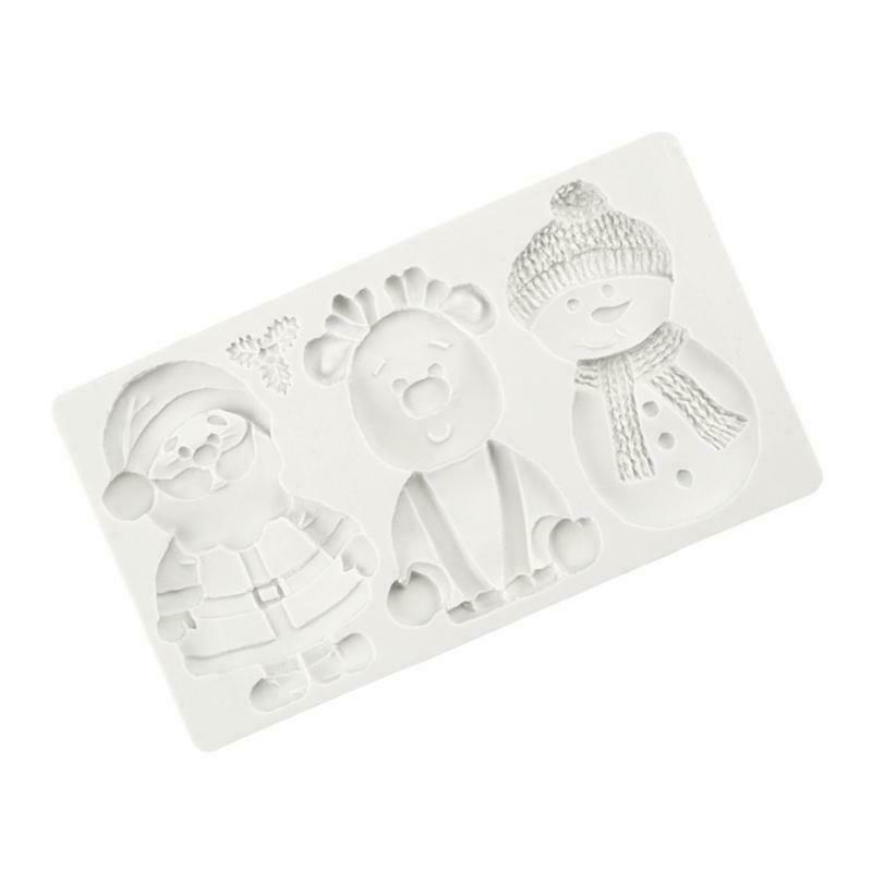 DIY Christmas Theme Shape Mold Silicone Craft Cake Clay Soap Decorating Family